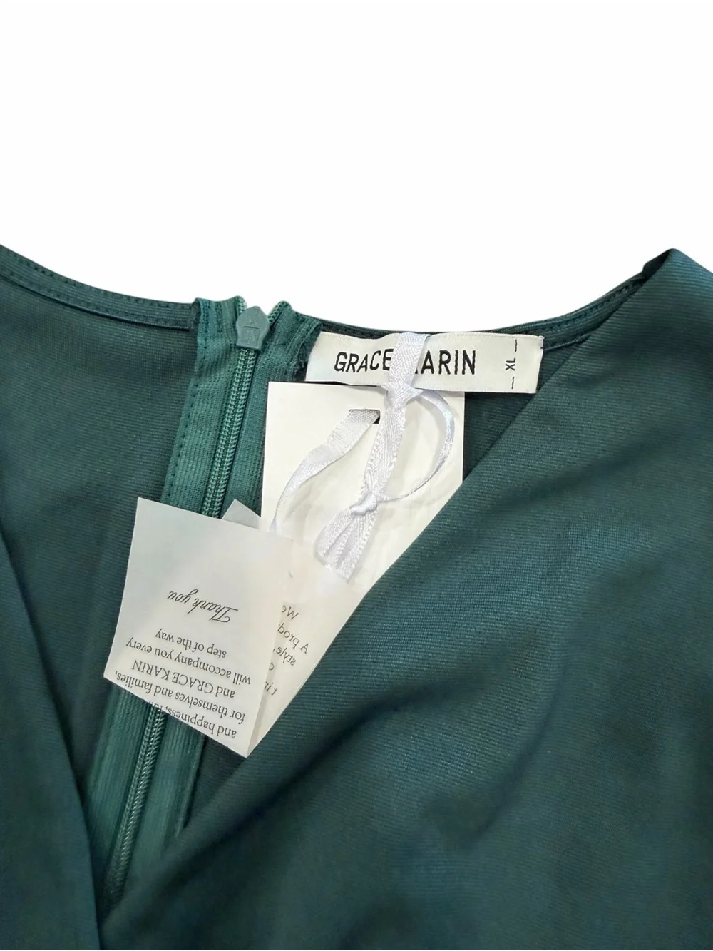 Grace Karin Two-Tone Midi Dress in Teal and Black XL